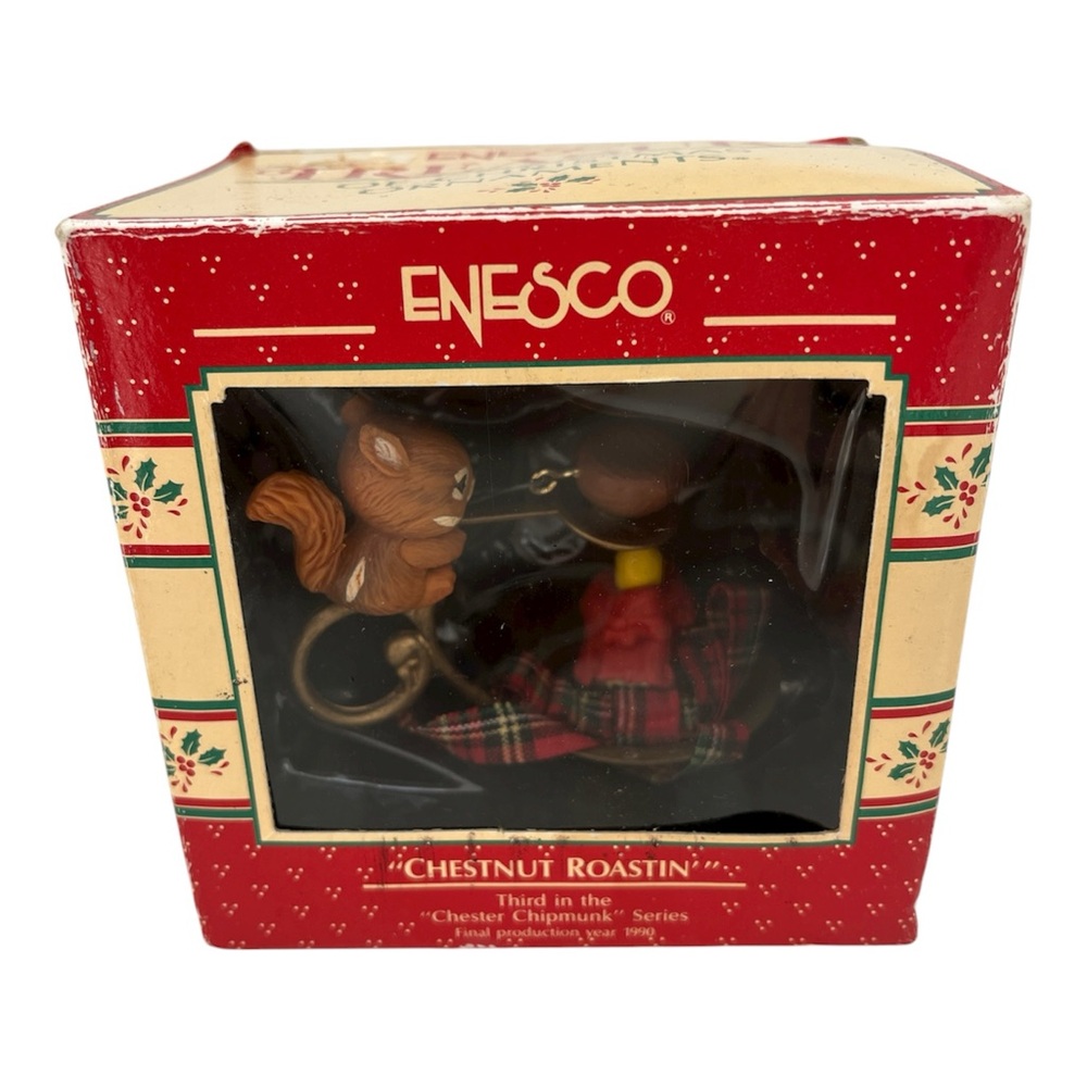 Enesco Vintage Third Chester the Chipmunk Chestnut Roastin’ Christmas Ornament